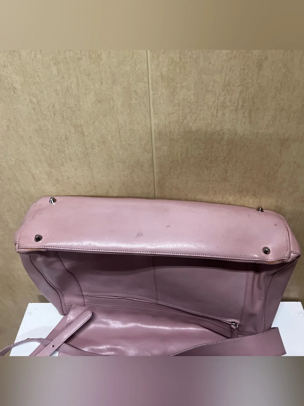 Wilsons Leather Pink Carrying Briefcase Messenger Laptop School Bag VINTAGE Y2K